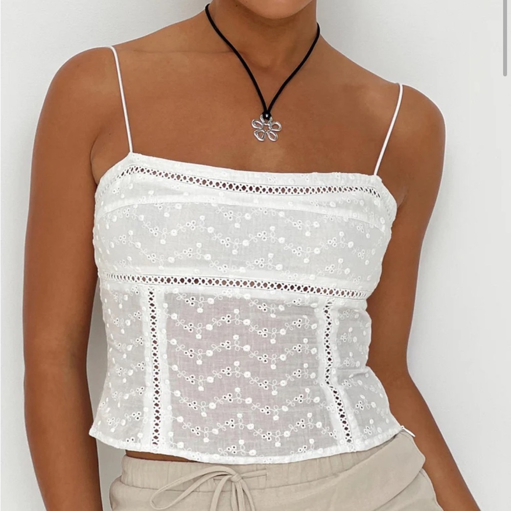 White Lace Embroidered Camisole